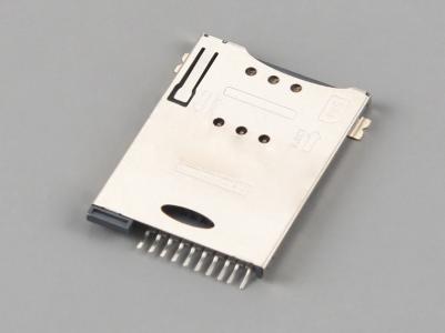 सिम कार्ड कनेक्टर, PUSH PUSH, 8P+2P, H1.85mm, पोस्ट बिना KLS1-SIM-085
