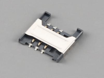 6P SIM Card Connector, PUSH PULL, H1.8mm KLS1-SIM-044C