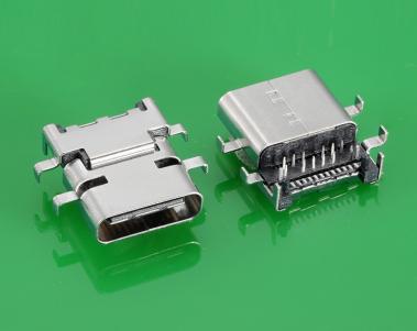 24P DIP+SMD மிட் மவுண்ட் L=10.0mm USB 3.1 வகை C இணைப்பான் பெண் சாக்கெட் KLS1-5465