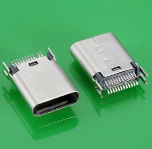 24P lodret skinne L=10,45 mm USB 3.1 type C-stik hunstik (T=0,80 ELLER 1,00 mm) KLS1-5412/KLS1-5419/KLS1-5420