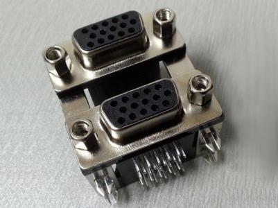 Double layer D-Sub Connector ,HDR 3 Row Right Angle  KLS1-116