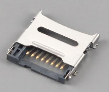 ПАДКЛЮЧЭННЕ карты Micro SD;ШАРНІРНЫ ТЫП, В1,5 мм і В1,8 мм KLS1-TF-007