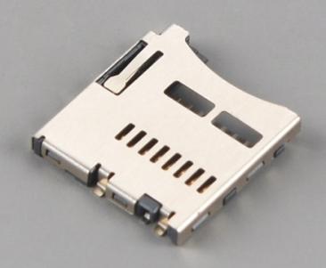 მიკრო SD ბარათის კონექტორი Push Push, H1.85mm, ჩვეულებრივ ღია KLS1-SD107