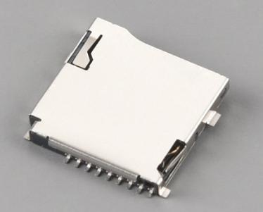 Micro SD card connector laub laub, H1.85mm, nrog CD tus pin KLS1-TF-003