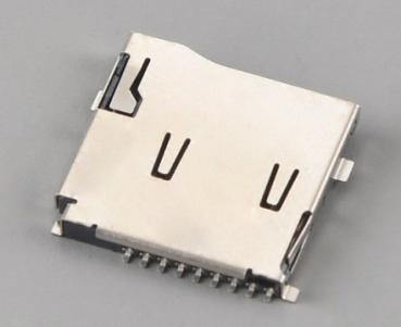I-Micro SD isinxibelelanisi sokutyhala ngekhadi, H1.85mm, ene-CD pin KLS1-TF-003D