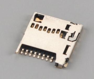 Micro SD kart konnektörü itmeli itmeli, H1.28mm, CD pinli KLS1-SD113