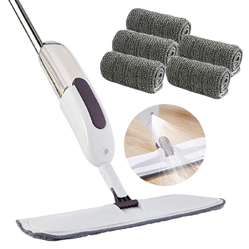 Spray Floor Mop, Microfibre Spray Mop with Reusable Pads and Refillable Bottle, Dust Mop Suitable for All Tile, Hardwood, Laminate, or Ceramic Floors.