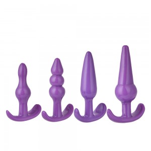 Plug anal de 4 pezas de xoguete Plug anal Stick de adestramento para principiantes