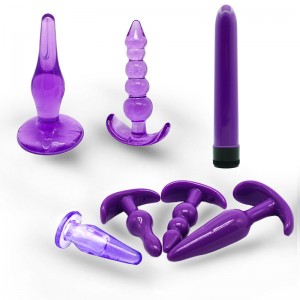 6pcs ឬ 7pcs Purple Set Soft TPE Anal Plug Set for Beadinner Beads Butt Plugs Dildo