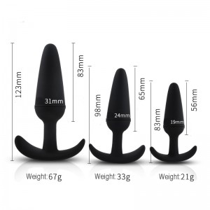 Pacote com 3 plugues anais de silicone Kit de treinamento Brinquedos sexuais de base alargada Brinquedos sexuais de próstata