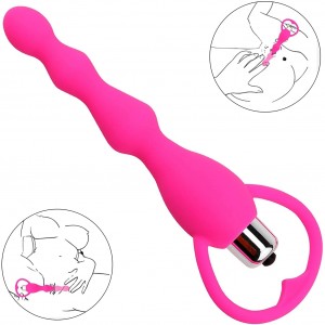 bükülebilir silikon titreşimli anal boncuklar butt plug vibe seks oyuncakları