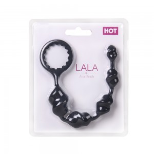 Butt Plug with Silicone Anal Bead with Tutus excute Ring in Black