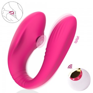 Brezžični vibratorji v obliki črke U za daljinsko sesanje klitorisa G Spot Sucker