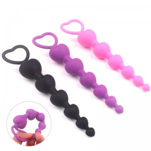 LoveIy Heart Shaped Prostate Massager mei Safe Pull Ring