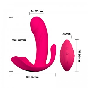 Desain Anyar Jauh Control Kukupu Ngageter Rotasi Electric Silicone Sex Vibrator
