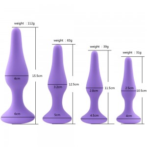 Sexy speelgoed 4-delige anaal plug set medische siliconen sensualiteit anale speeltjes