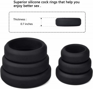6 ʻOkoʻa ka nui hikiwawe Super Soft Premium Quality Silicone Penis Cock Rings