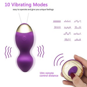 Vibratore per uovo ricaricabile USB a distanza wireless da donna a 10 velocità