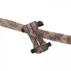 Protège-bras en cuir ventilé de Camouflage, protection d'avant-bras pour tir à l'arc avec 2 sangles