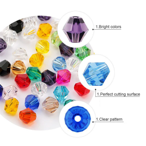 Grosir Campuran Manik-manik Kaca Kristal Lubang Untuk Membuat Perhiasan Set Manik-manik Kaca Ceko