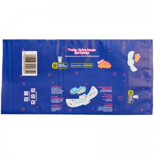 Colorful PE Plastic Polybags With Logo Print Sanitary Napkin Pad Packaging Bag