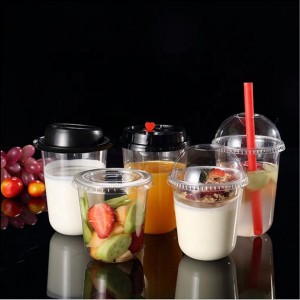 Customized U Shape Disposable Plastic Tall Ice Cream Drinking Milk Tea Juice Cup