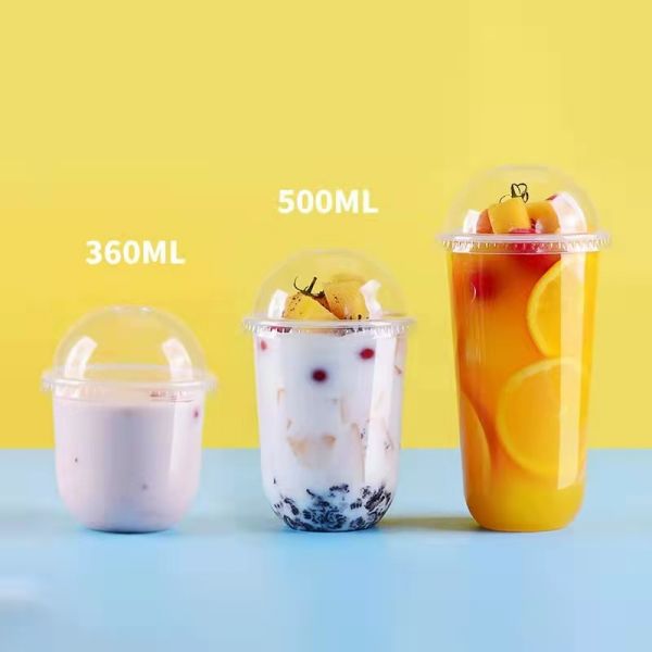 Customized U Shape Disposable Plastic Tall Ice Cream Drinking Milk Tea Juice Cup Featured Image