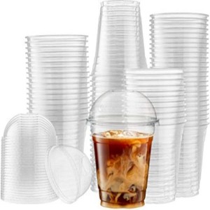 8 Oz 16 Oz 24 Oz  Clear and Frosted  Walmart  Plastic  Coffee  Cups  With Lids