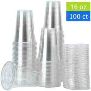 Wholesale Disposable  Small 16 Oz Clear Plastic  Coffee Cups With Lids