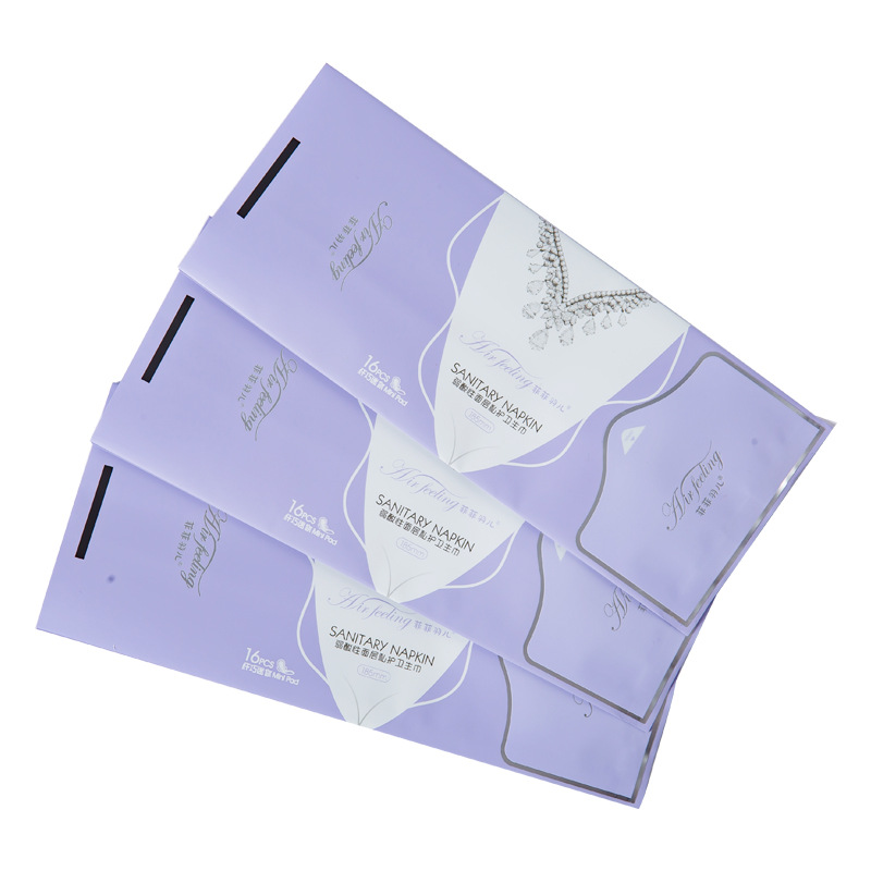 Printed Self Seal Cellophane Plastic Packaging Sanitary Napkin Bags Featured Image