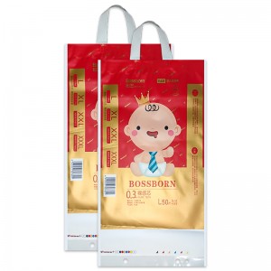 Customized compound LDPE packaging printing plastic bag diaper gift bag