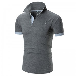 Men’s Casual Slim Fit Shirts Pure Color Long Sleeve Polo Fashion T-Shirts