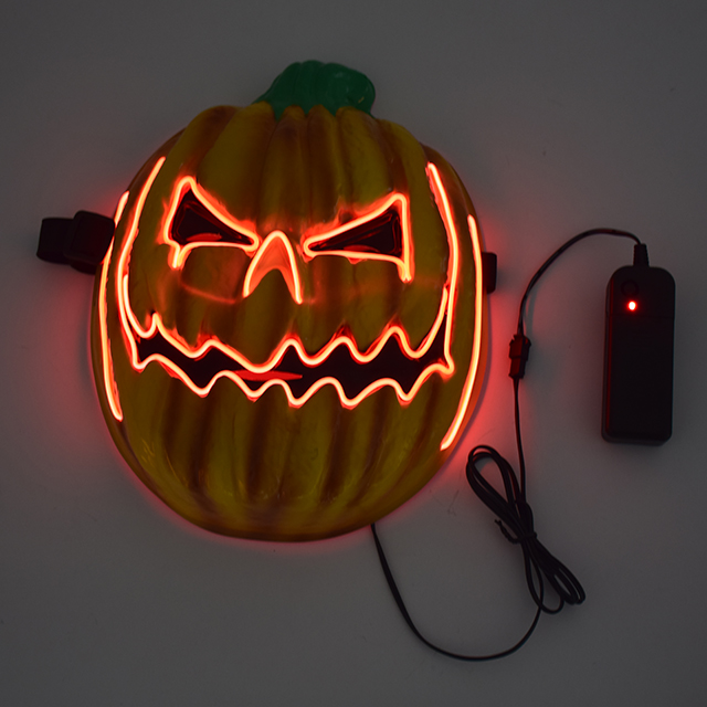 Maska e frikshme e Halloween-it me kostum led me dritë EL me tel