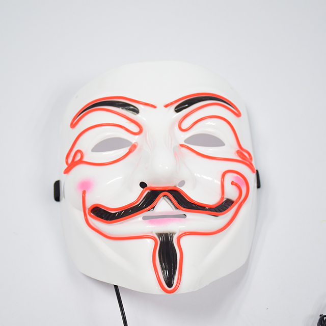 Maskarada e frikshme e festave të karnavaleve LED për Halloween ndriçon maska ​​​​për pastrimin e plotë të fytyrës me neoni EL
