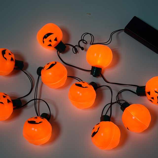Decoración navideña de Halloween con pilas, luces LED de hadas 3D de cabaza