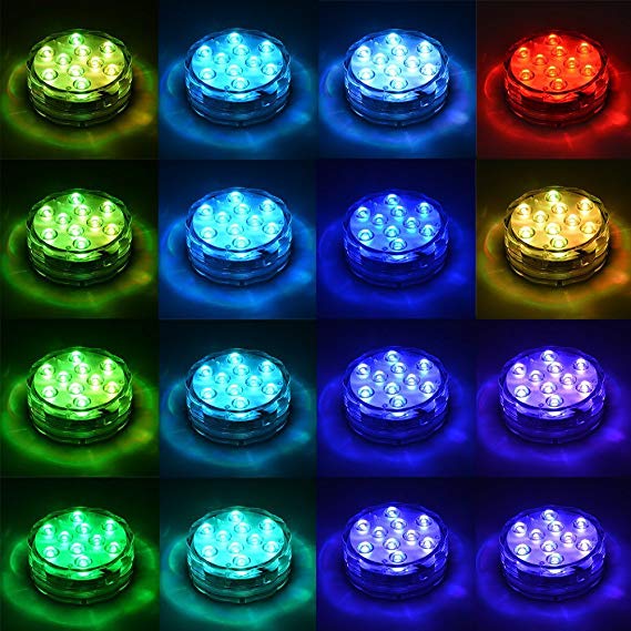 Set me 4 dritë vazoje dritash akuariumi Drita LED zhytëse me telekomandë
