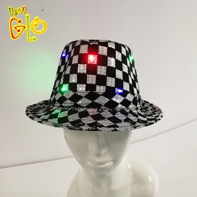 LED Light Up Fedora Hat ለበዓል አልባሳት
