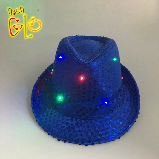 Cuban Style Fedora Hat With Flashing Light