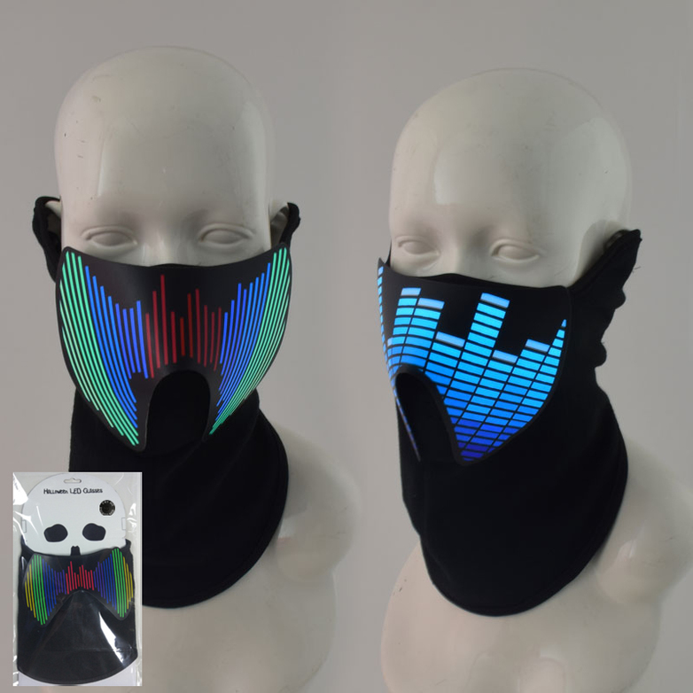 የድምፅ ገቢር Glow Rave Party EL Panel Mask