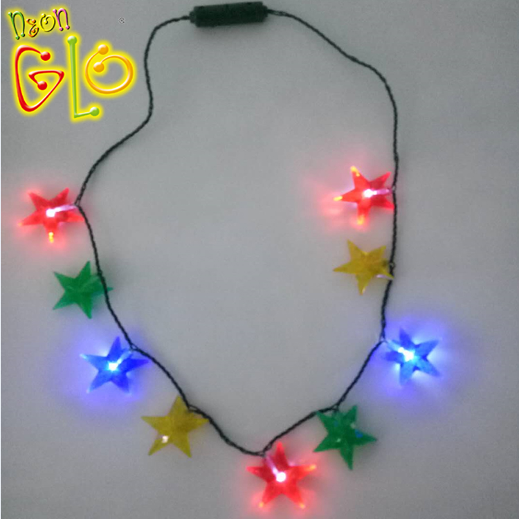 Karstākie tirgū pieejamie produkti Ziemassvētku dekorēšana LED izgaismo zvaigžņu kaklarota mirgojoša kaklarota
