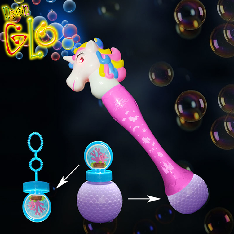 Gaismas rotaļlietas LED vienradža burbuļzizlis