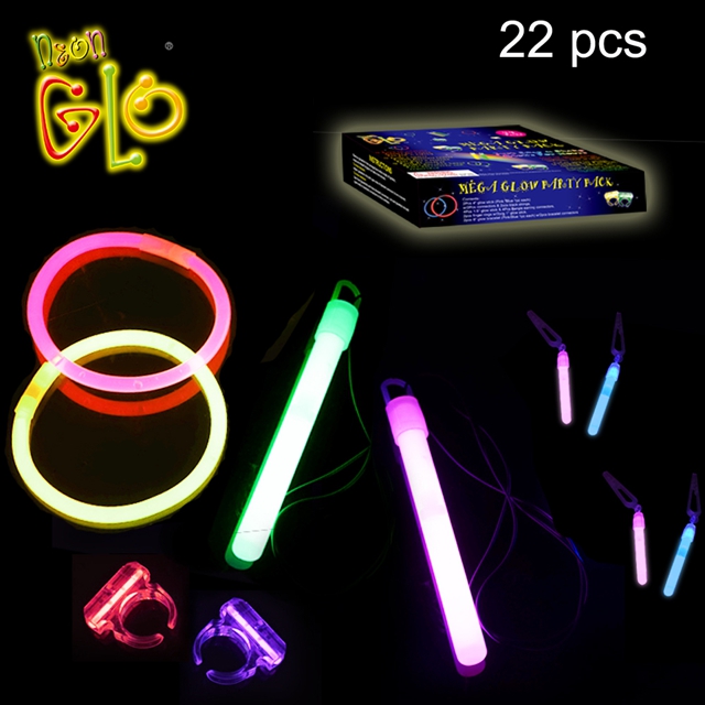 22 ፒሲዎች Glow Sticks ፓርቲ ጥቅል ቀላል አሻንጉሊቶች