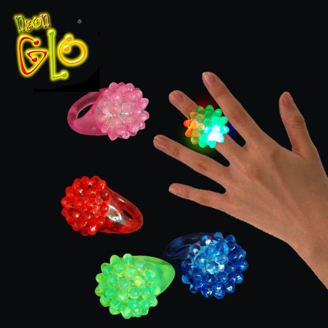 Caang Up Toys Colorful Dipingpin kedip-kedip Ring keur budak