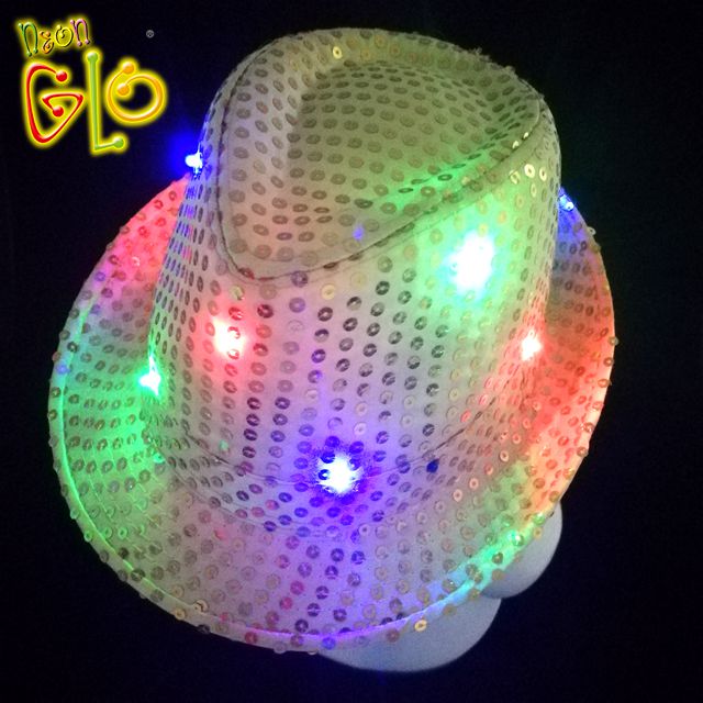 LED apgaismojoša vizulis Fedora cepure ballītei