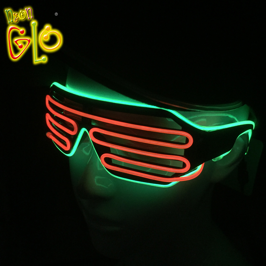 Neonske potrebščine za zabave, zvočno aktivirana očala z LED osvetlitvijo