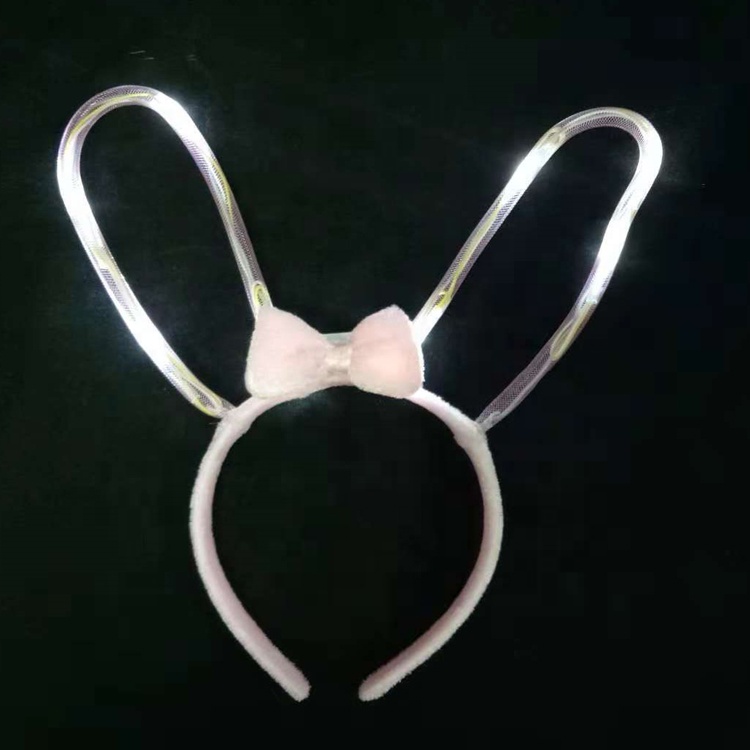 ቀላል ቅርጽ LED Bunny Ears Flexible Ears የጭንቅላት ማሰሪያ በሽያጭ ላይ