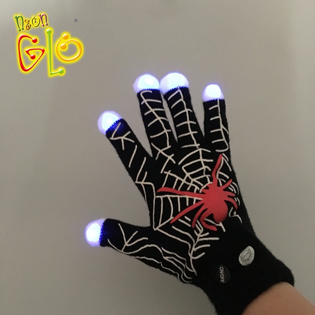 Led Light Up Spider Gloves Pripomočki za zabavo za noč čarovnic