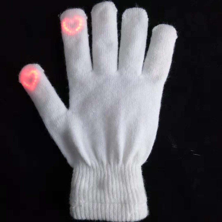 LED თითის სინათლის ხელთათმანები მოციმციმე გულებით