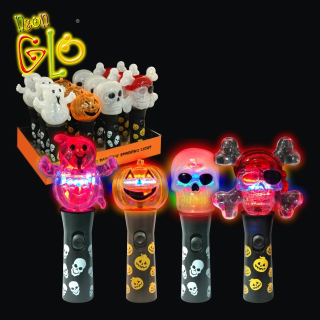 Dhurata e Halloween-it për fëmijë Lodra me shkop me rrotullues LED për festë
