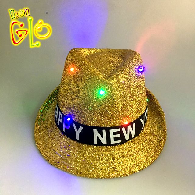 Pielāgota logotipa apgaismojuma LED džeza cepure ballītēm